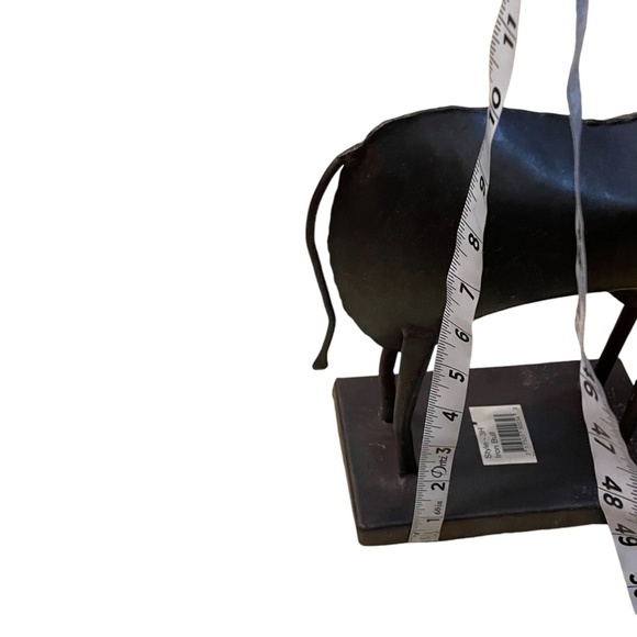 Reclaimed Hand Crafted Forged Cow Metal Sculpture - Picture 8 of 8